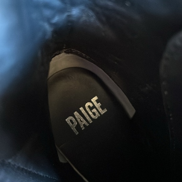 New Paige Daphne Black Leather Combat Military Style Boots Size 8.5 - Picture 10 of 12